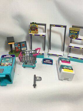 Mini Brands Lot Gold Spone Bob, Shopping Cart, Shelves, Claw Machine, McDonalds